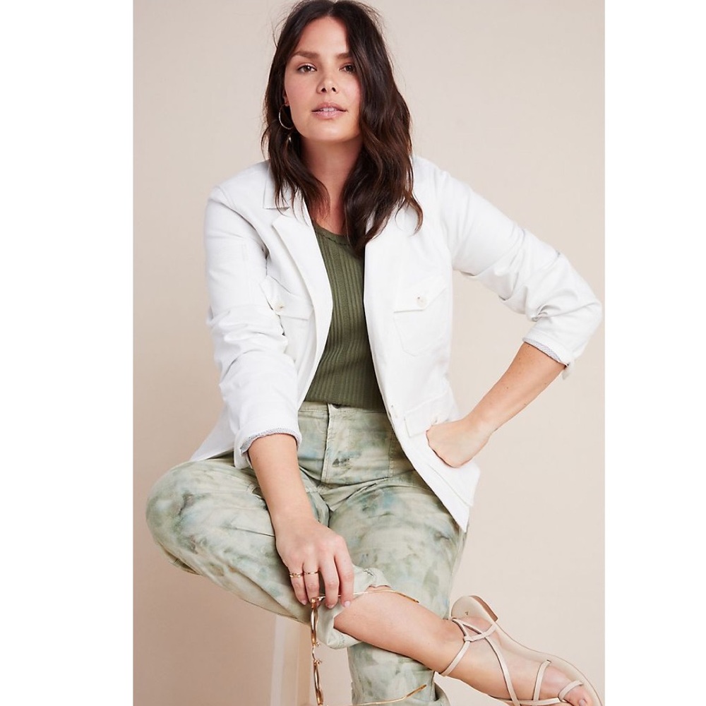 NWT Anthropologie NEVE UTILITY DENIM JACKET White